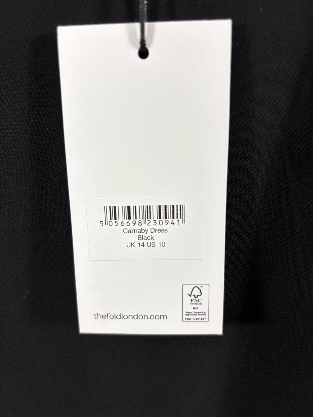 The Fold London Carnaby Dress Black 10 Nwt — image 4 of 6